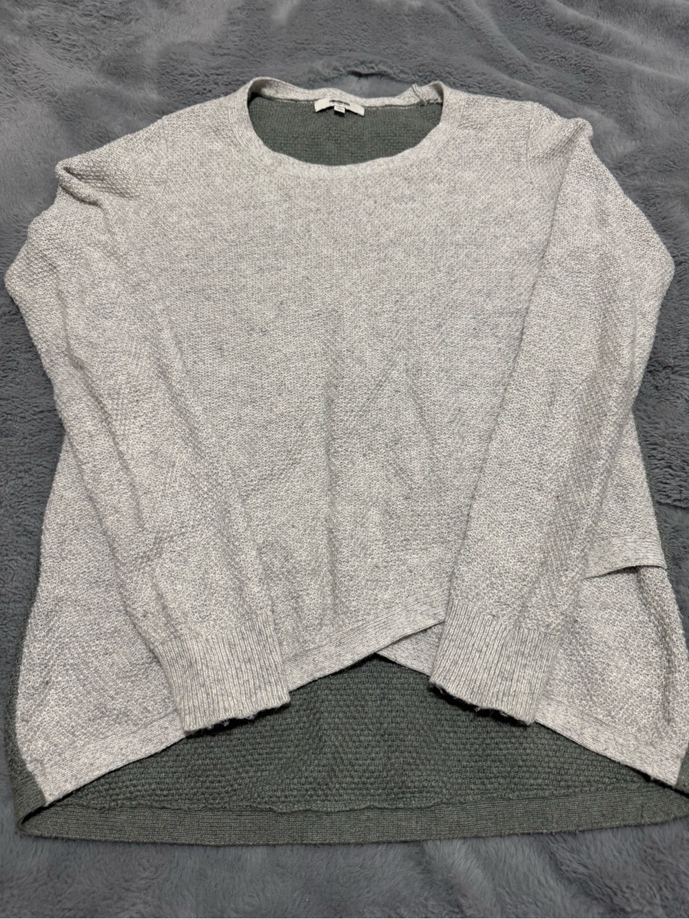 Madewell Gray/Green Textured Crewneck Sweater Women’s Size Small